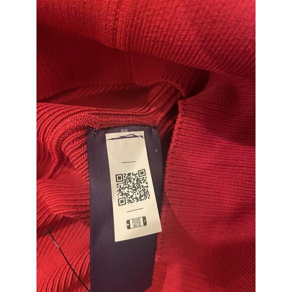 Ralph Lauren Collection Purple Label Red Sweater Day Dress Turtleneck Bodycon S - Picture 5 of 7